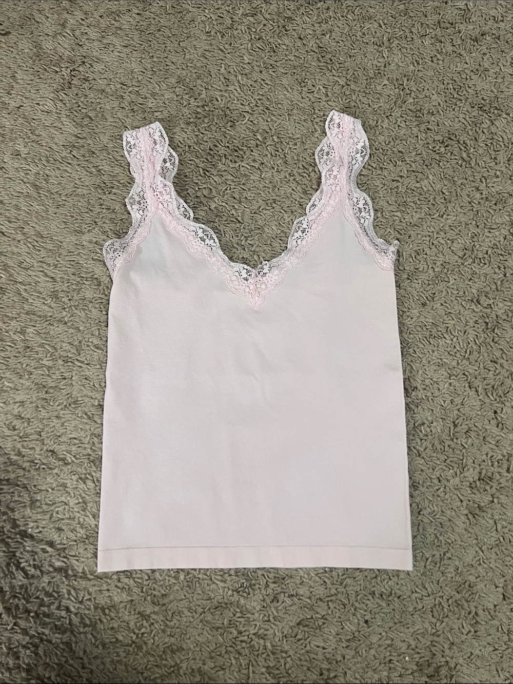 wild fable Light Pink Lace-Trim Camisole